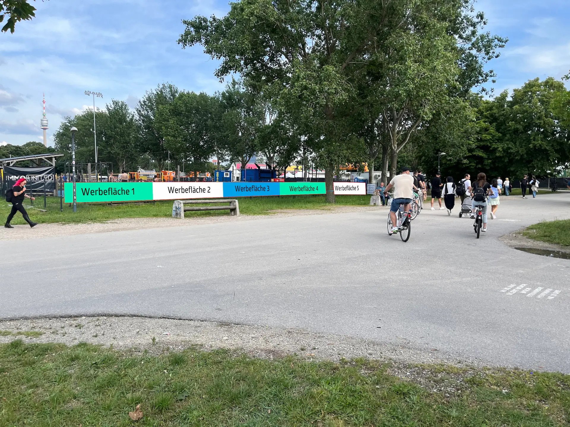 Bannerwerbung Donauinsel Wien – Außenwerbung OOH, Open Air Festwiese · Spezi Sportinsel · Handelskai
