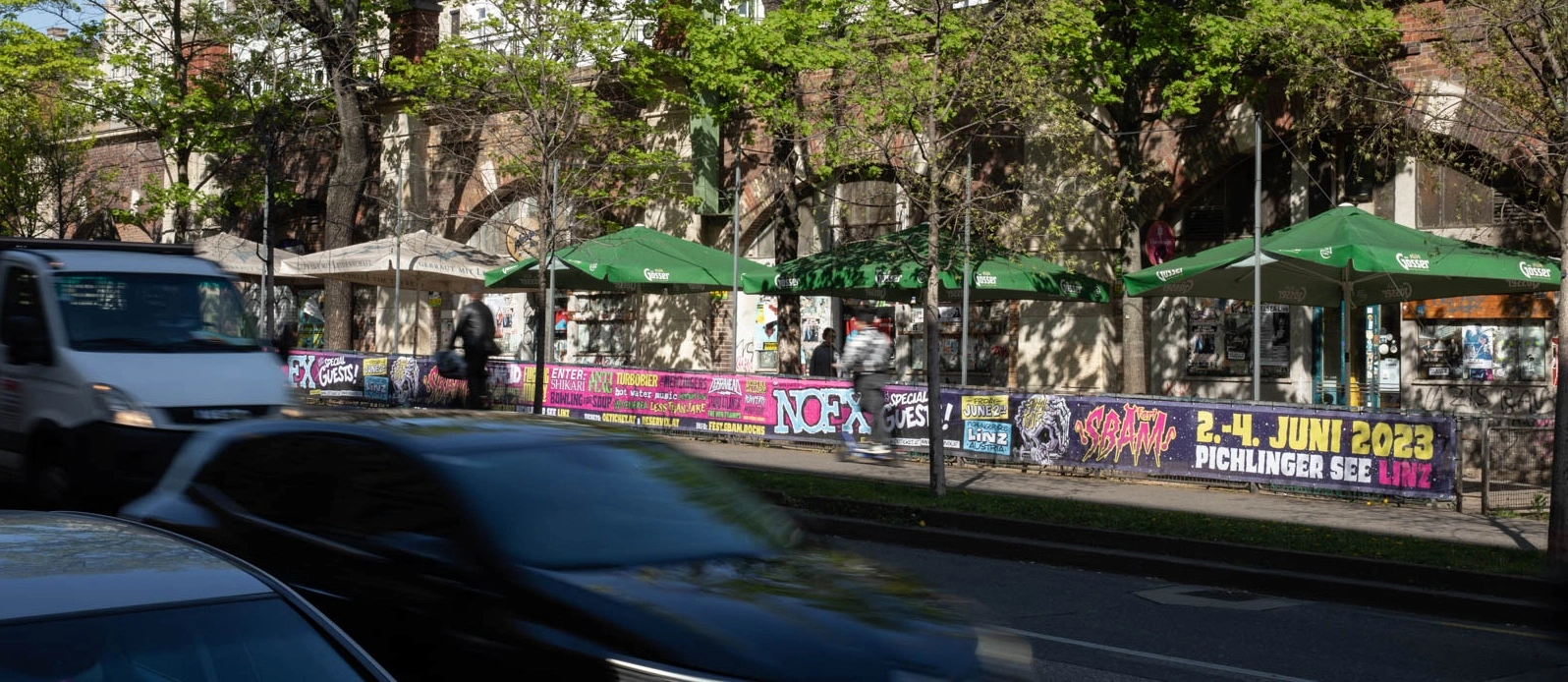 Bannerwerbung Wiener Gürtel Wien – Außenwerbung OOH, U-Bahn-Bögen · 1080 Wien / 8. Bezirk